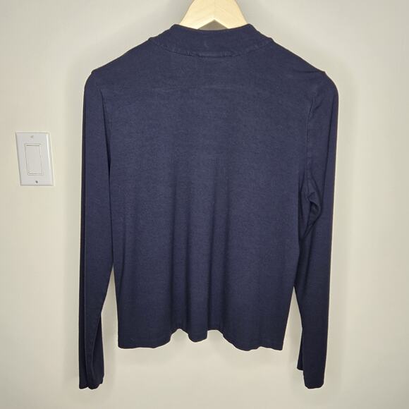 J. JILL Navy Blue Long Sleeve Open Front Top - Picture 5 of 8